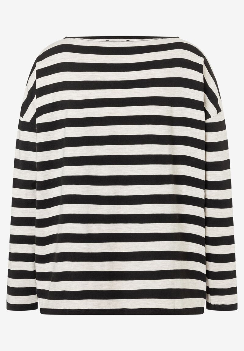 Ringelshirt schwarz/beige melange Herbst Kollektion