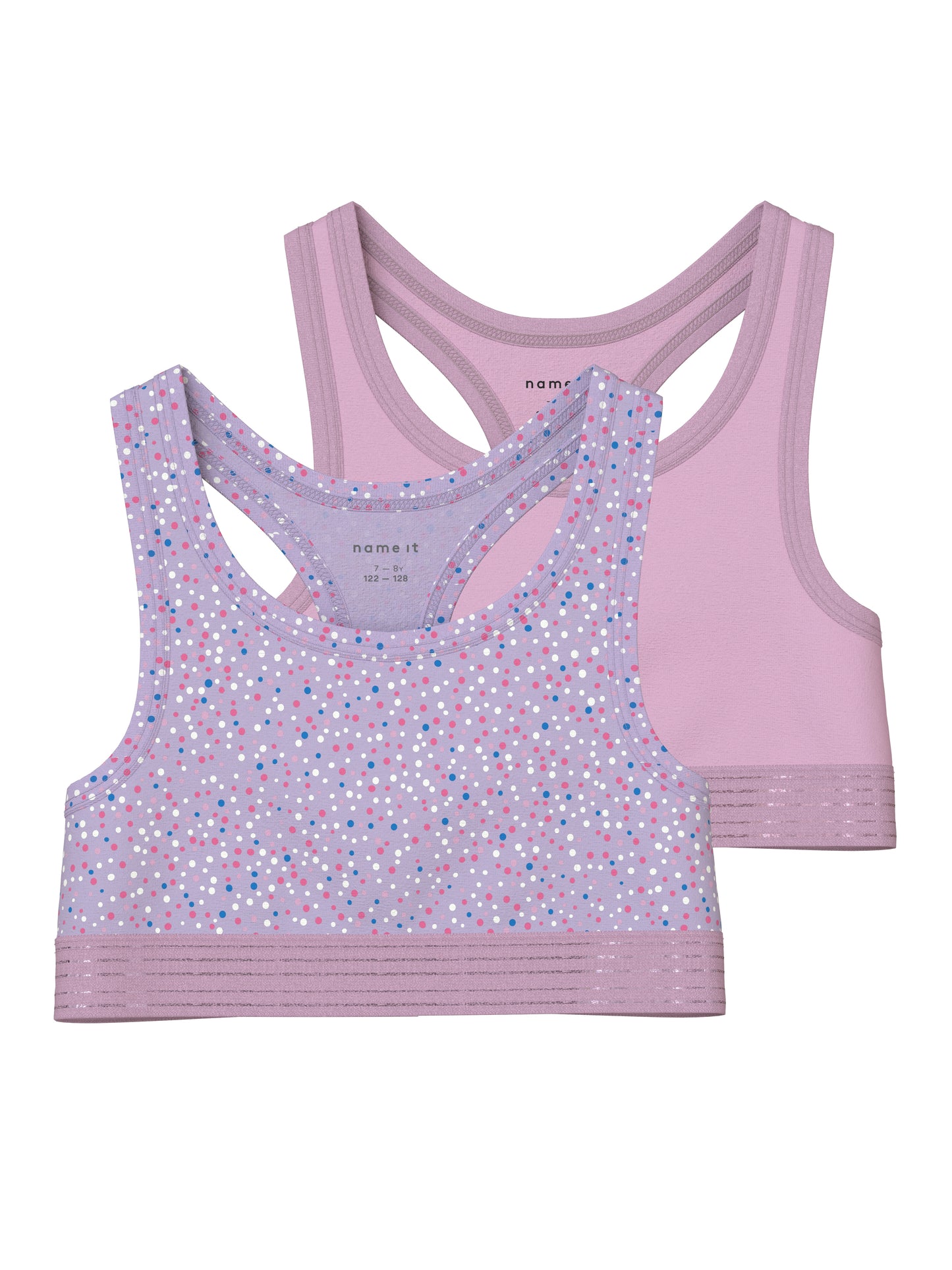 NKFSHORT TOP 2P PASTEL LILAC DOT NOOS