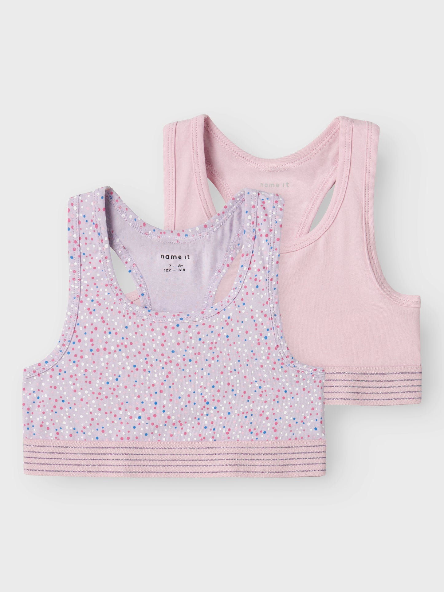 NKFSHORT TOP 2P PASTEL LILAC DOT NOOS