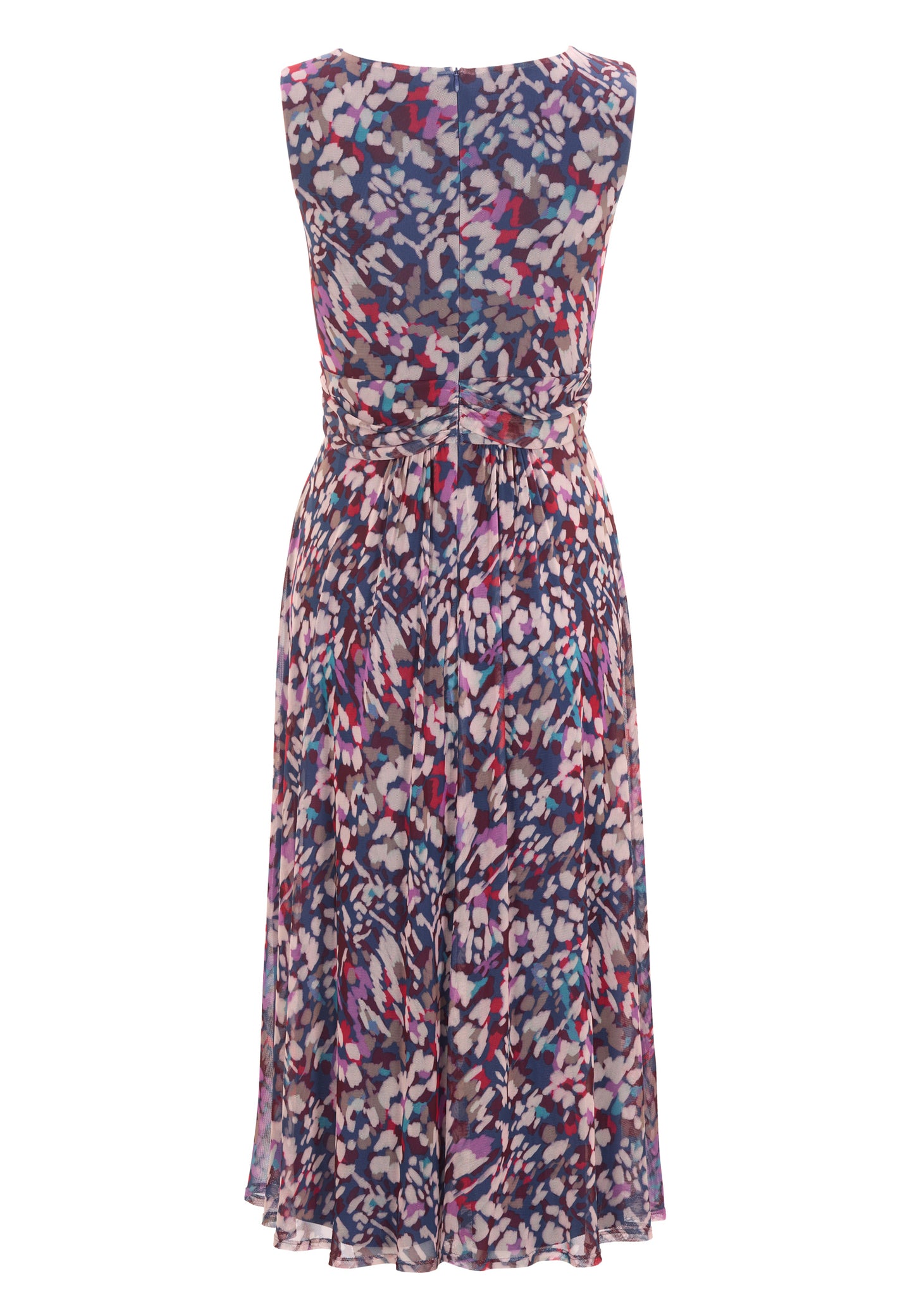 Getupftes Mesh Kleid mit Twist Detail
