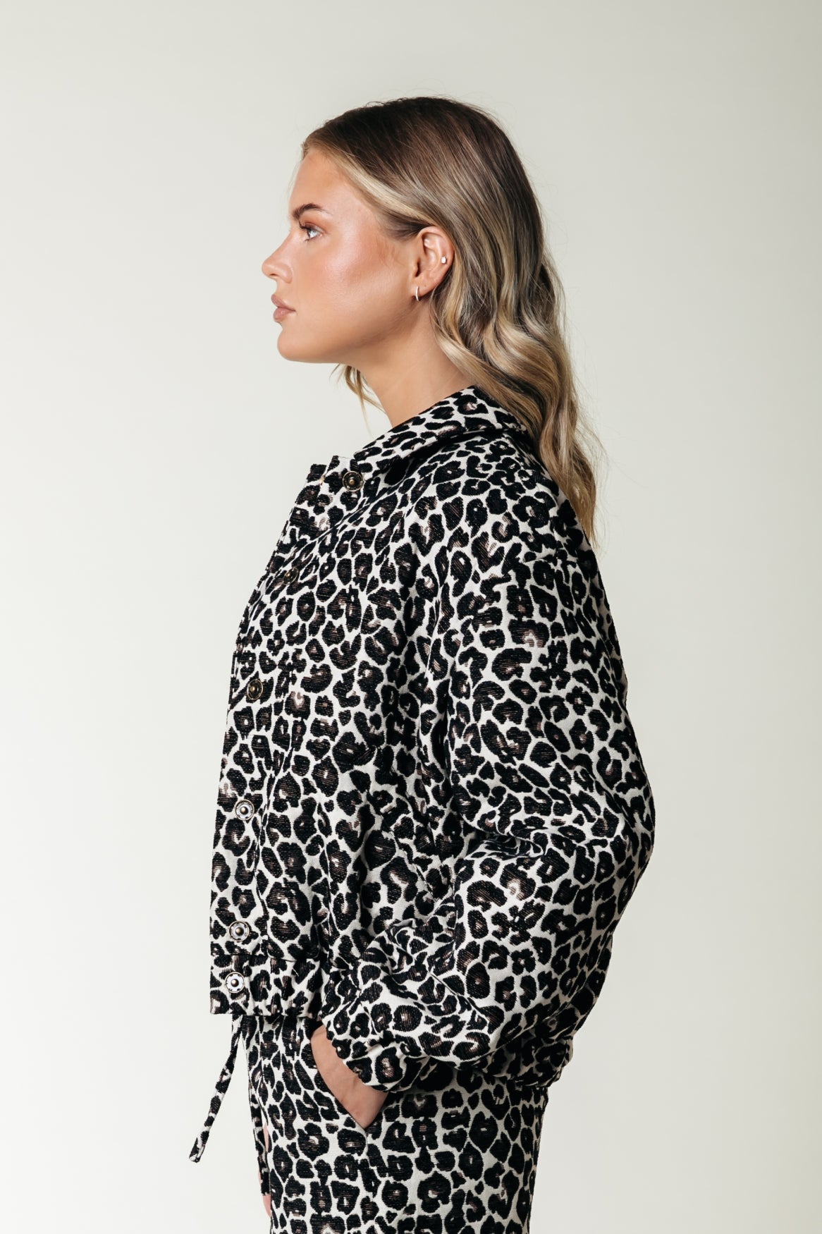 Bente Leopard Jacquard Bomber Jacket