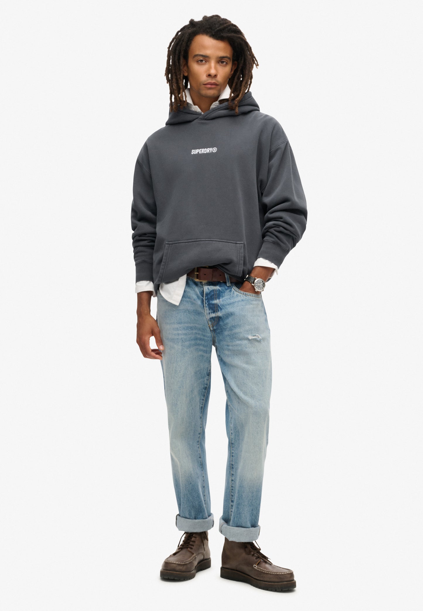 Hoodie mit lockerer Passform und Mikro-Logo