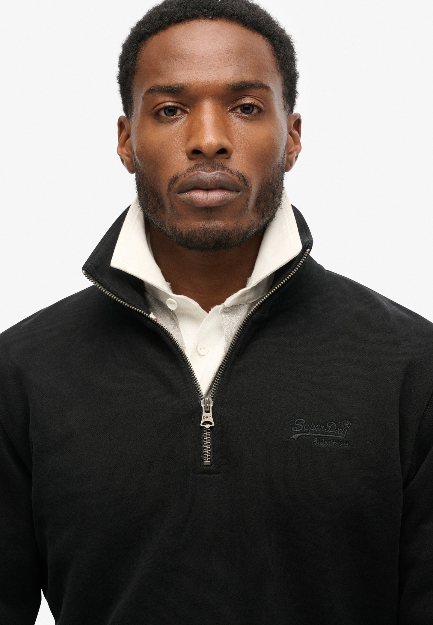 Essential Sweatshirt mit halblangem Reißverschluss und Logo
