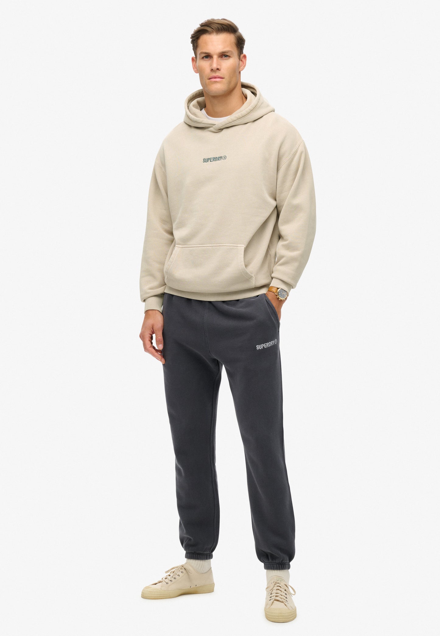 Hoodie mit lockerer Passform und Mikro-Logo