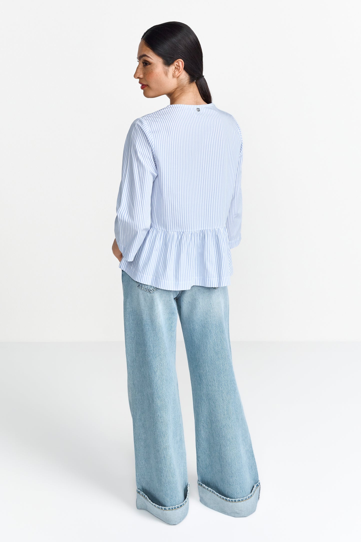 Striped blouse with bow