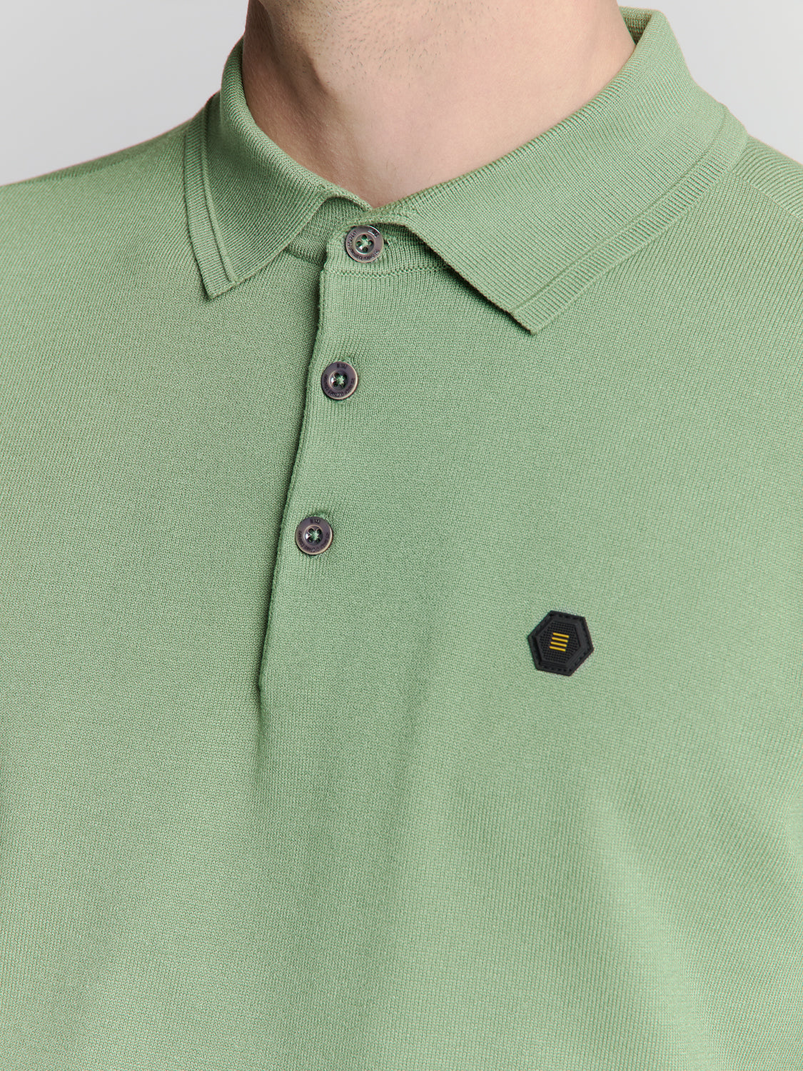 Pullover Short Sleeve Polo Button Solid