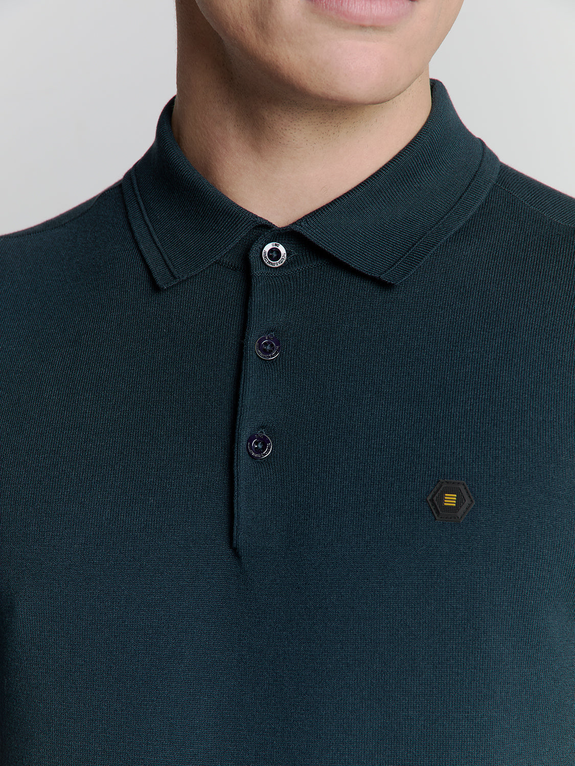 Pullover Short Sleeve Polo Button Solid