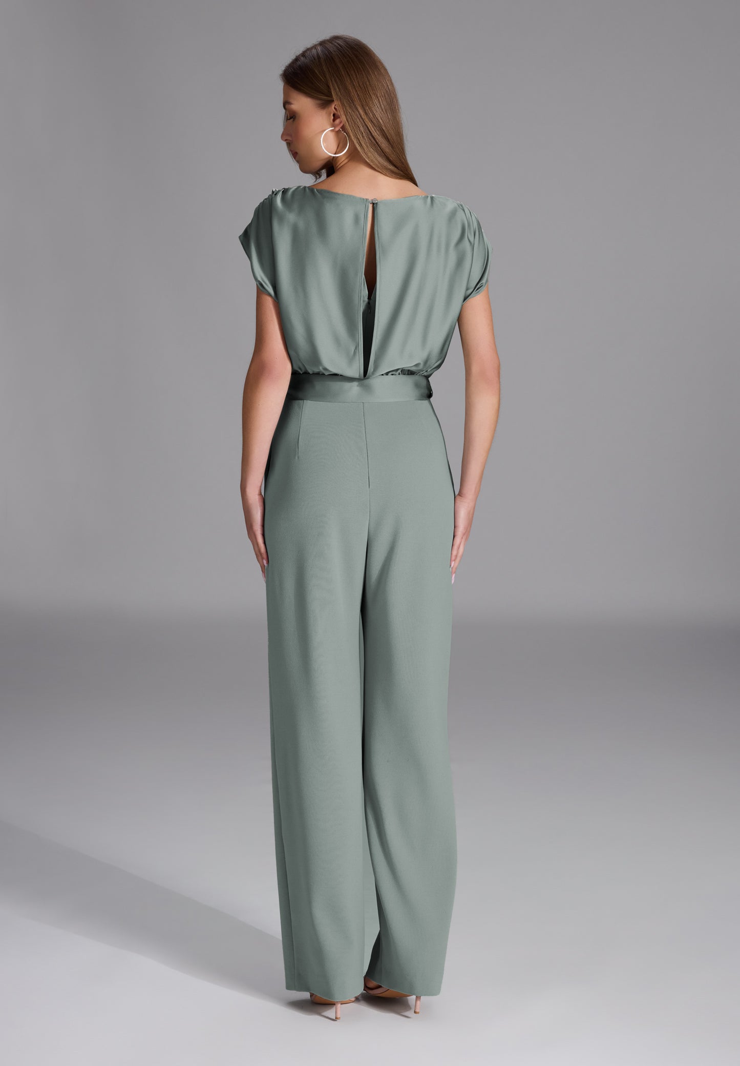 Jumpsuit aus Material-Mix
