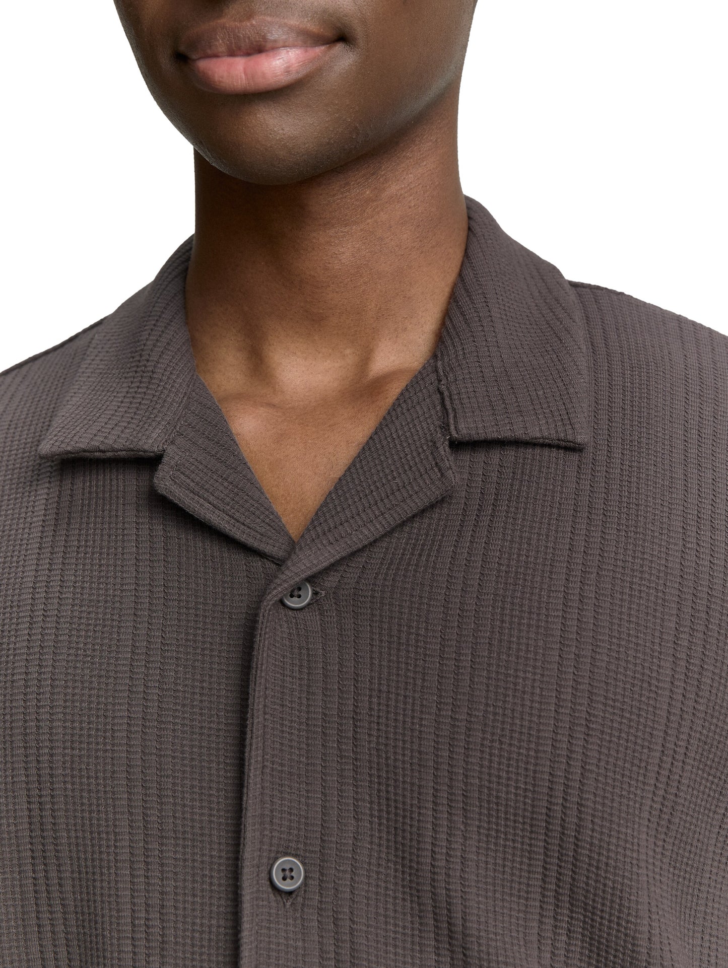 Relaxed Fit Kurzarmhemd mit Struktur