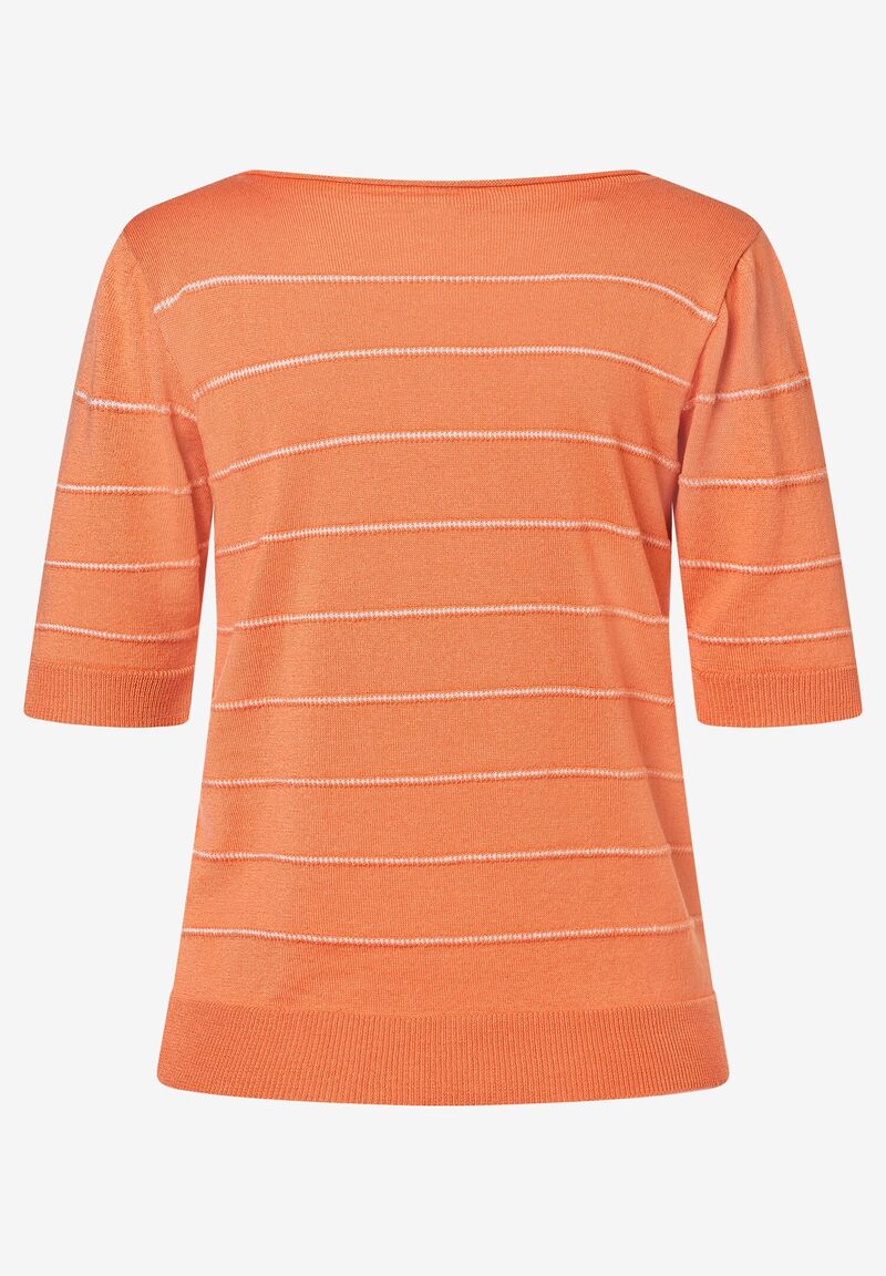 Pullover fein gestreift smooth melon Sommer-Kollektion