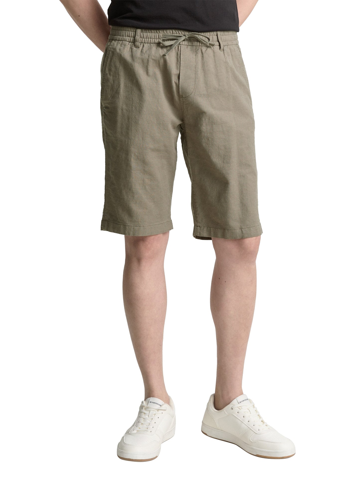 Regular Fit Shorts mit Leinenanteil