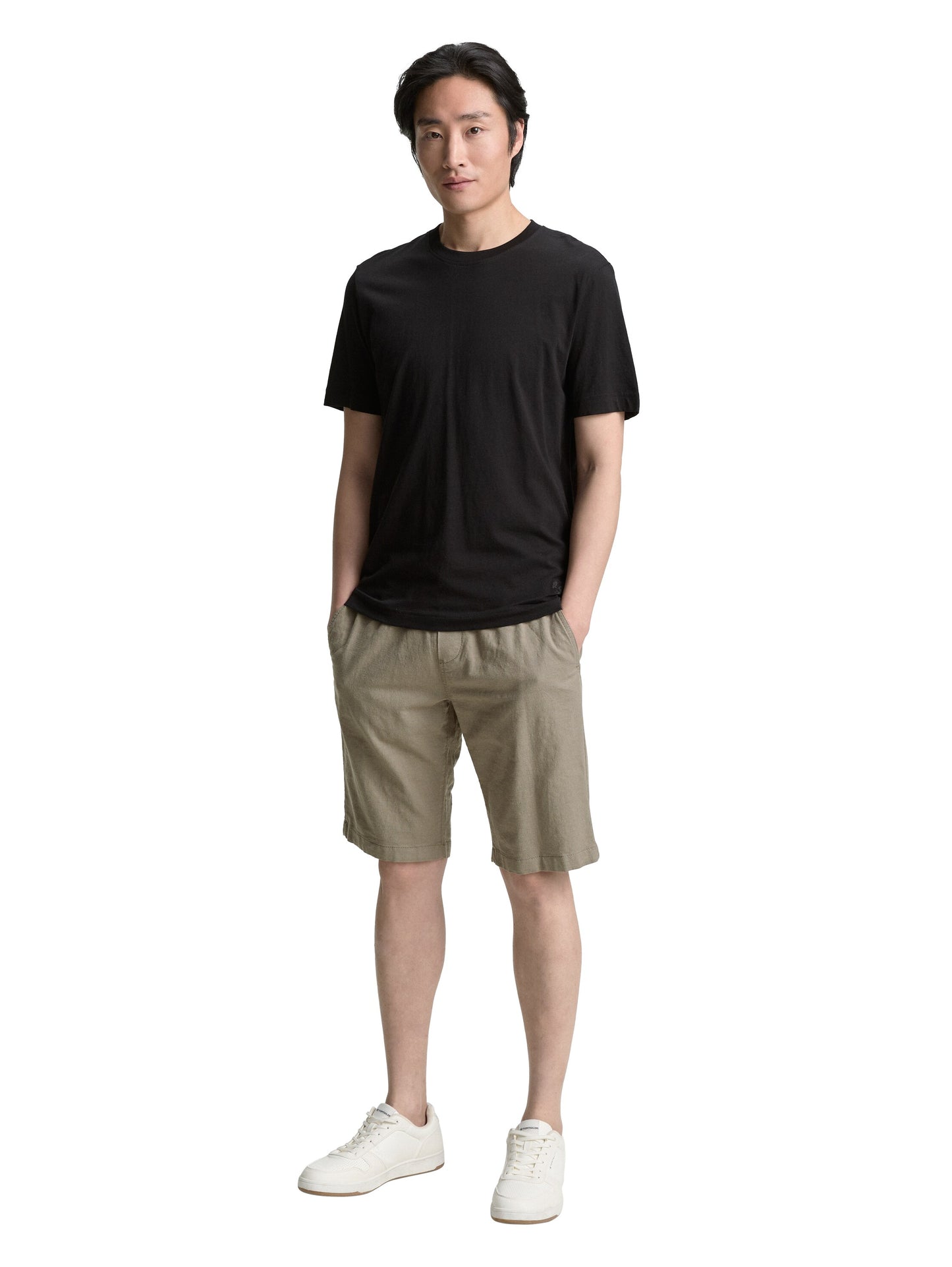 Regular Fit Shorts mit Leinenanteil