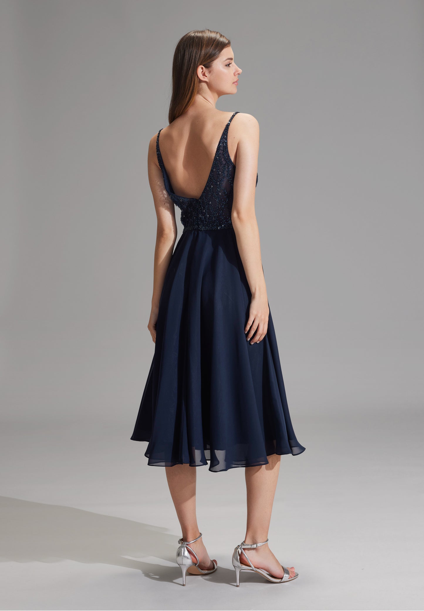 Cocktailkleid aus Materialmix