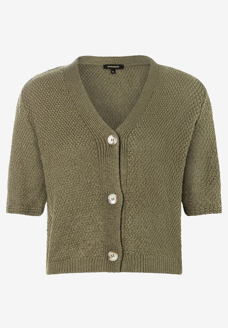 Kurzarm-Cardigan tundra olive Sommer-Kollektion