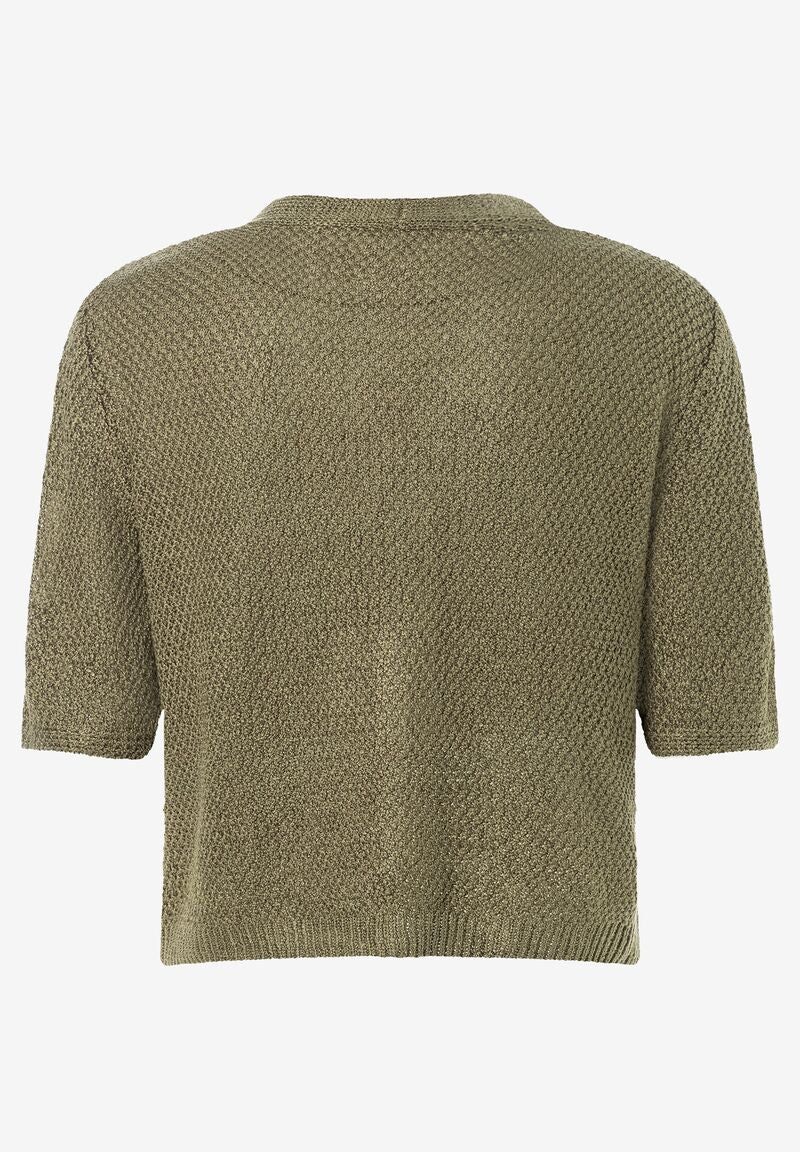 Kurzarm-Cardigan tundra olive Sommer-Kollektion