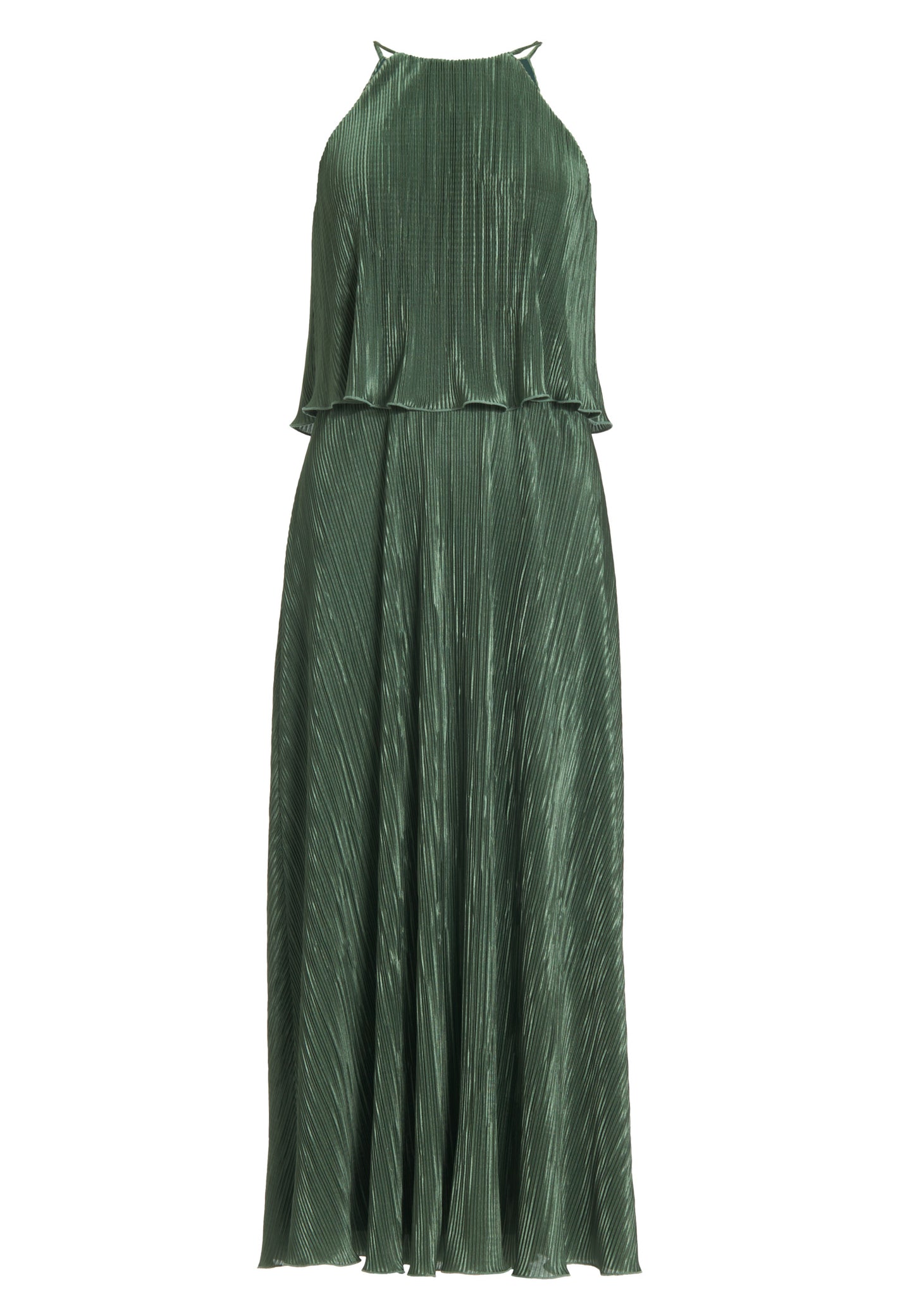 Pop-Over Midi Kleid aus Plissee Jersey