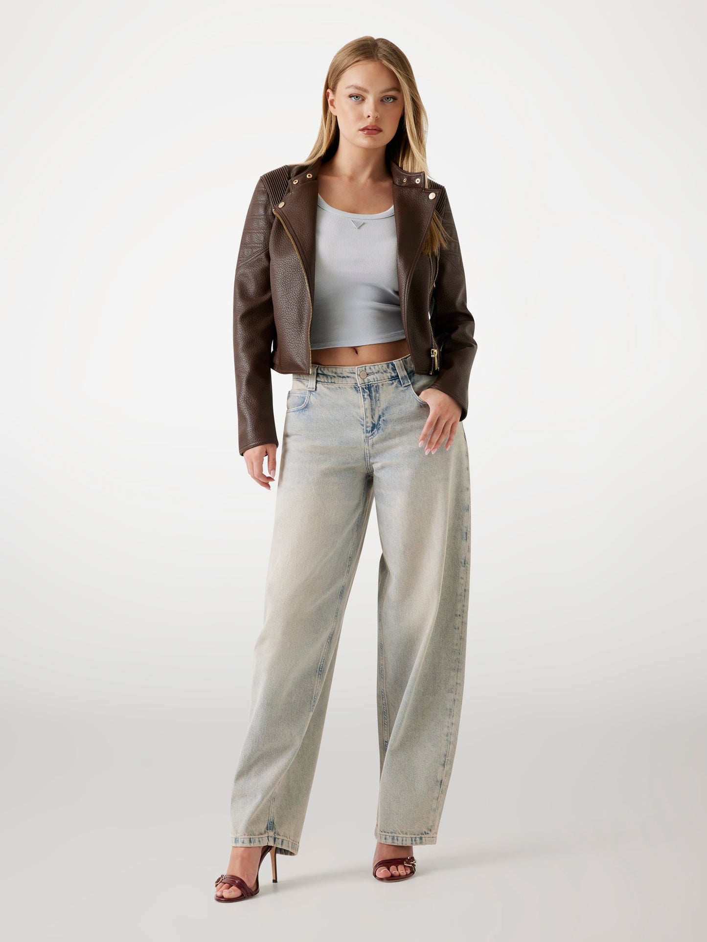 JEANNINE PU STITCHED JACKET