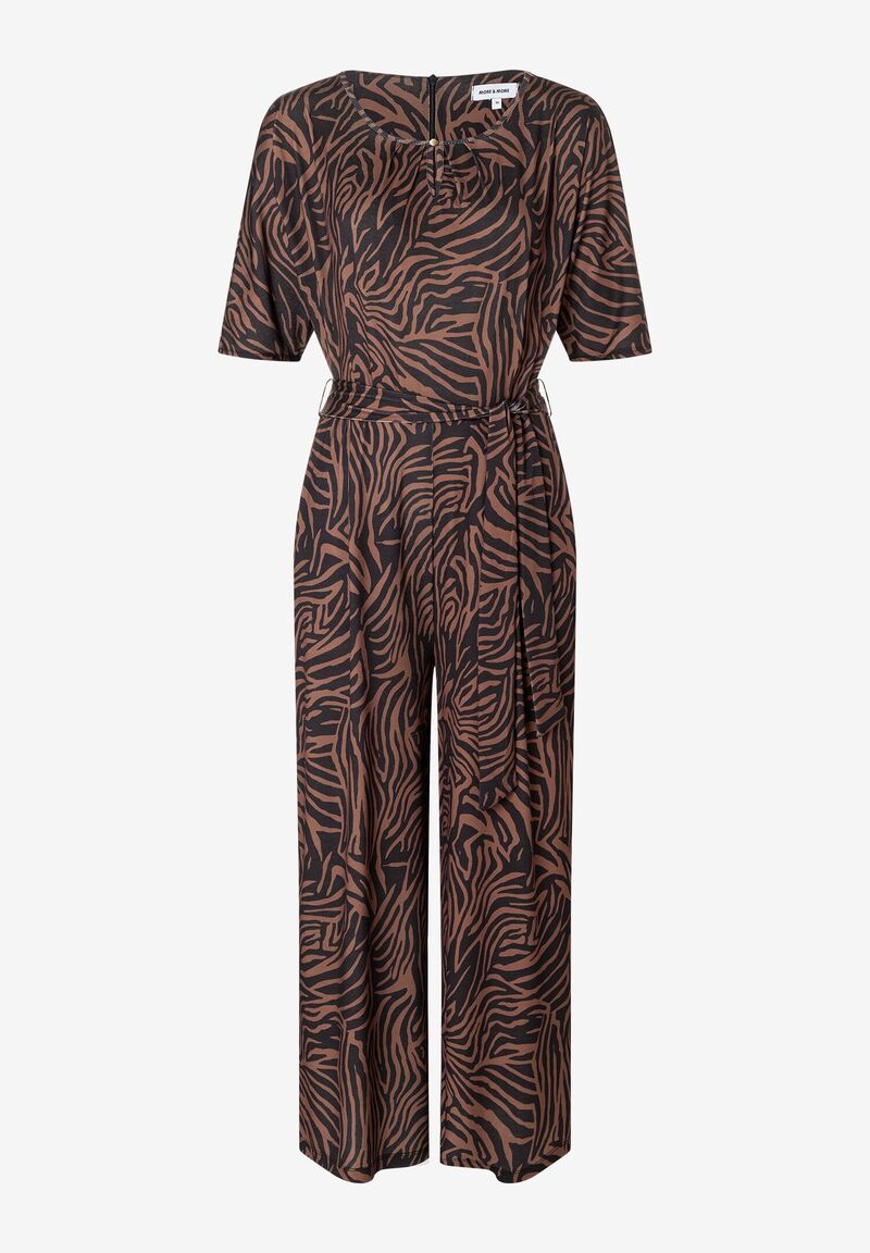 Jersey-Jumpsuit mit Animalprint