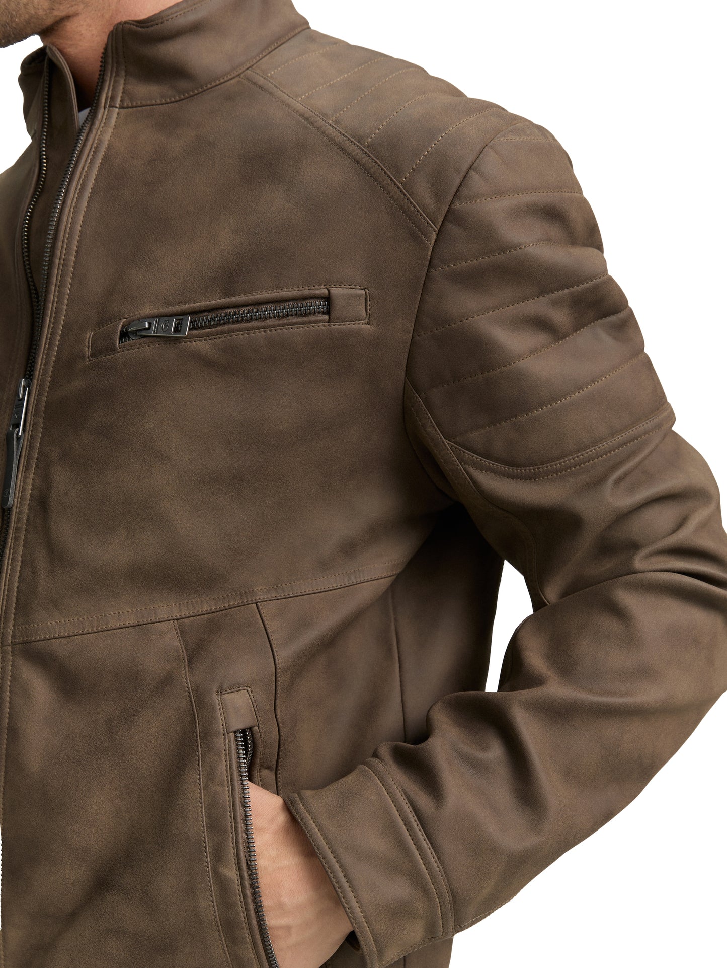Bikerjacke aus Kunstleder