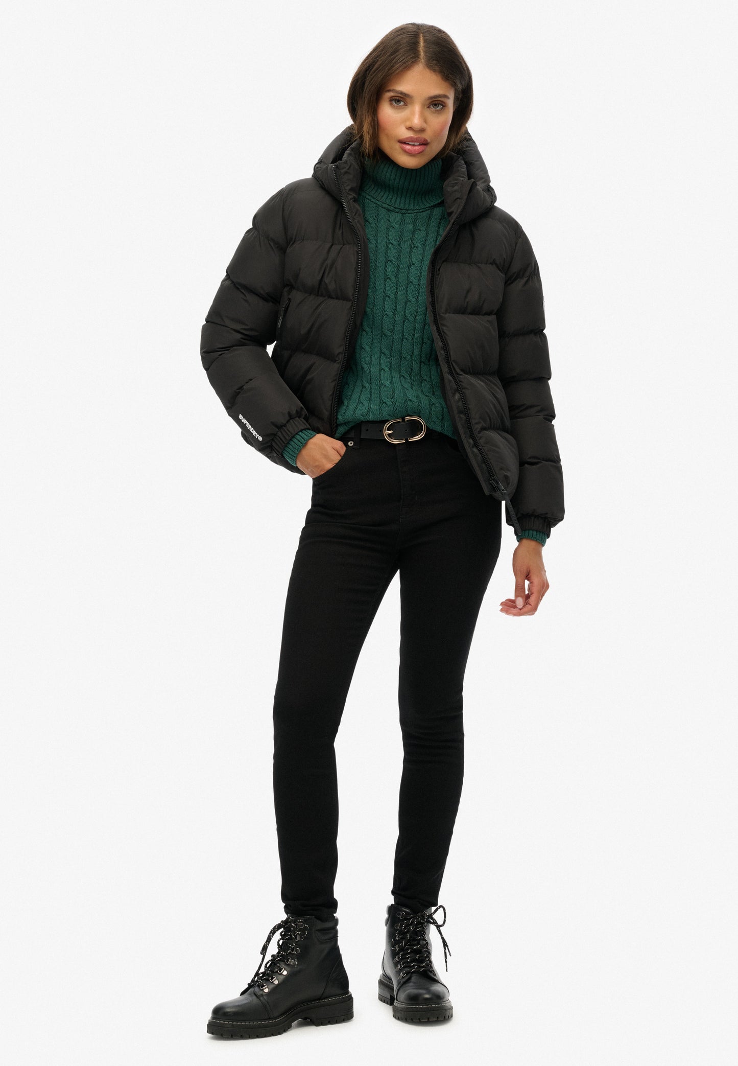 Sportliche Kapuzen-Steppjacke