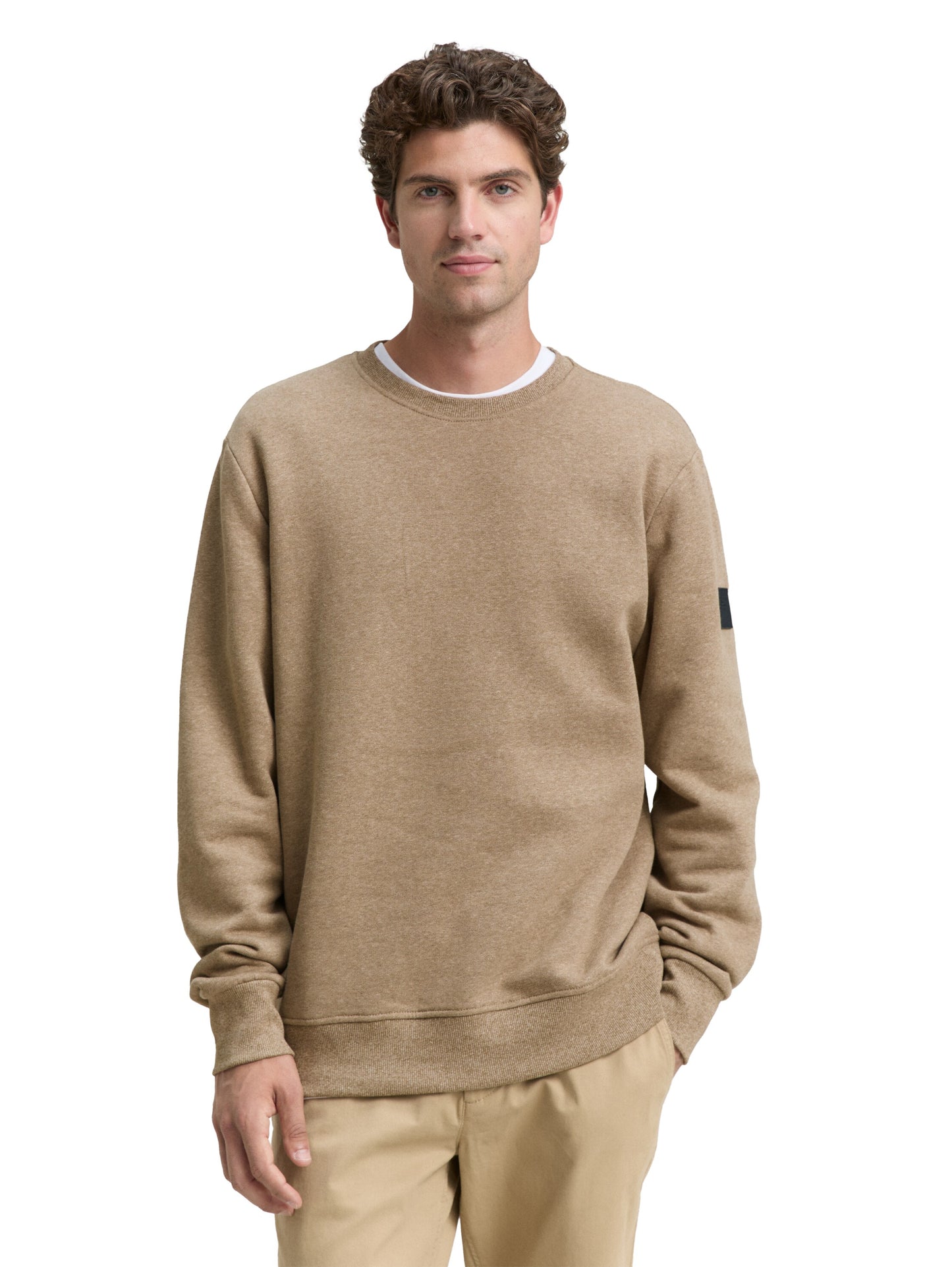 Sweatshirt in Melange-Optik