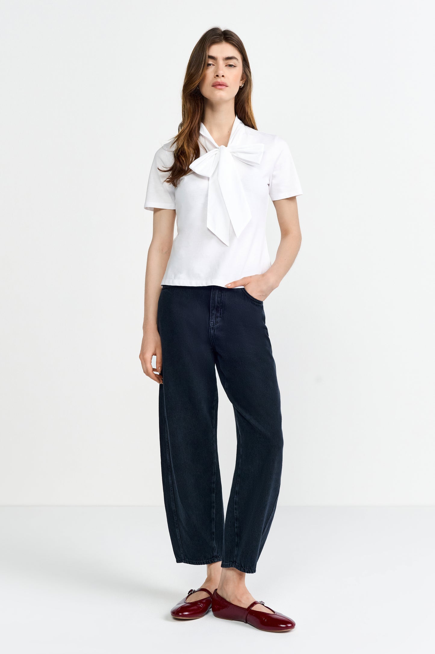 Mat Mix T-Shirt with Bow