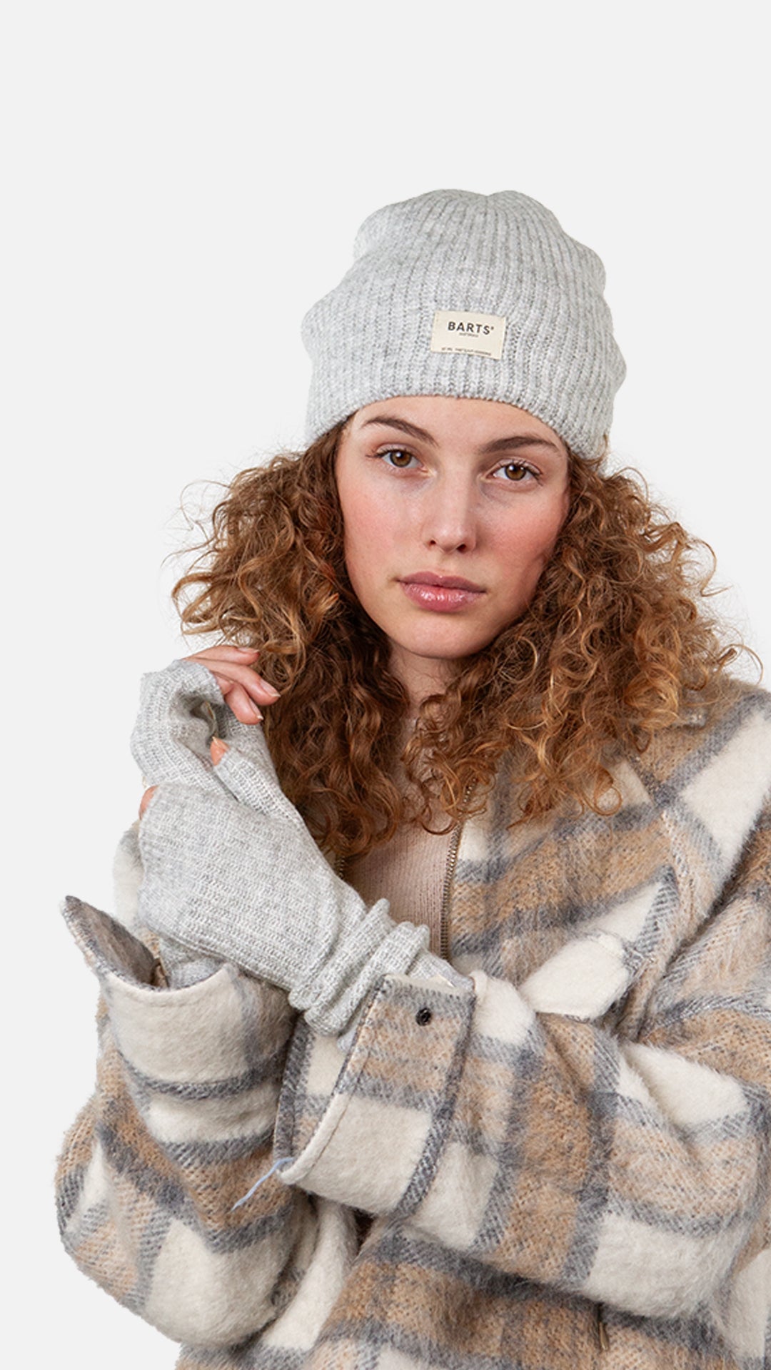 Darty Fingerless Gloves, heather grey
