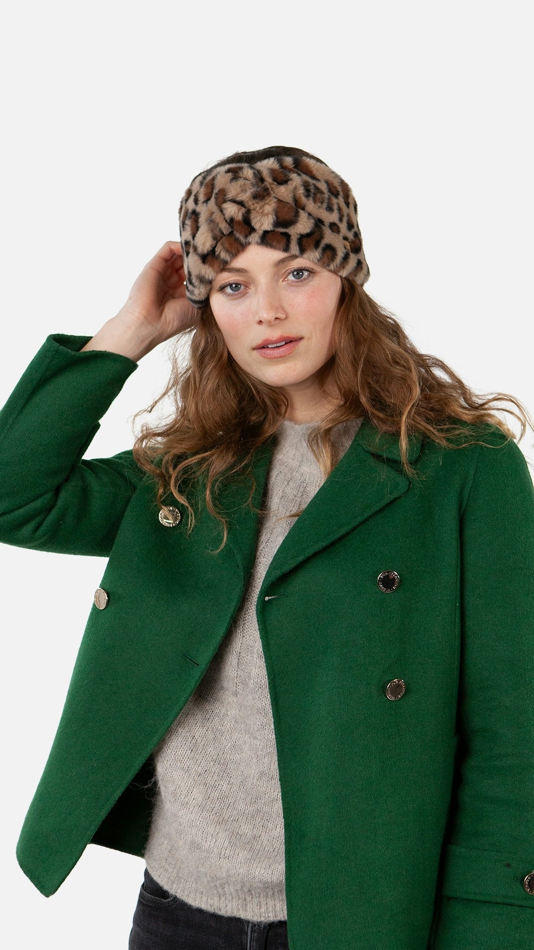 Breanne Headband, print brown