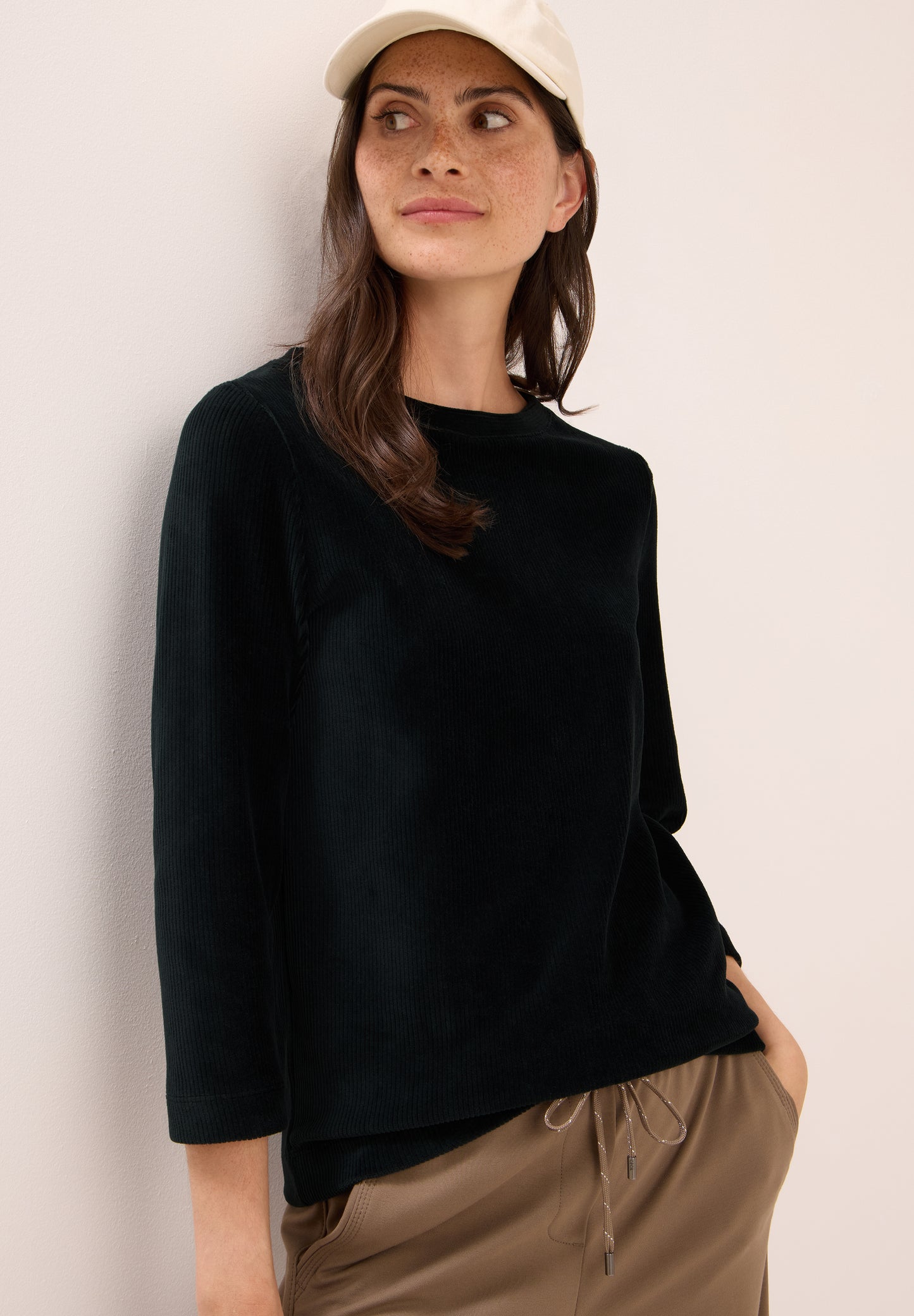Cordshirt in Unifarbe