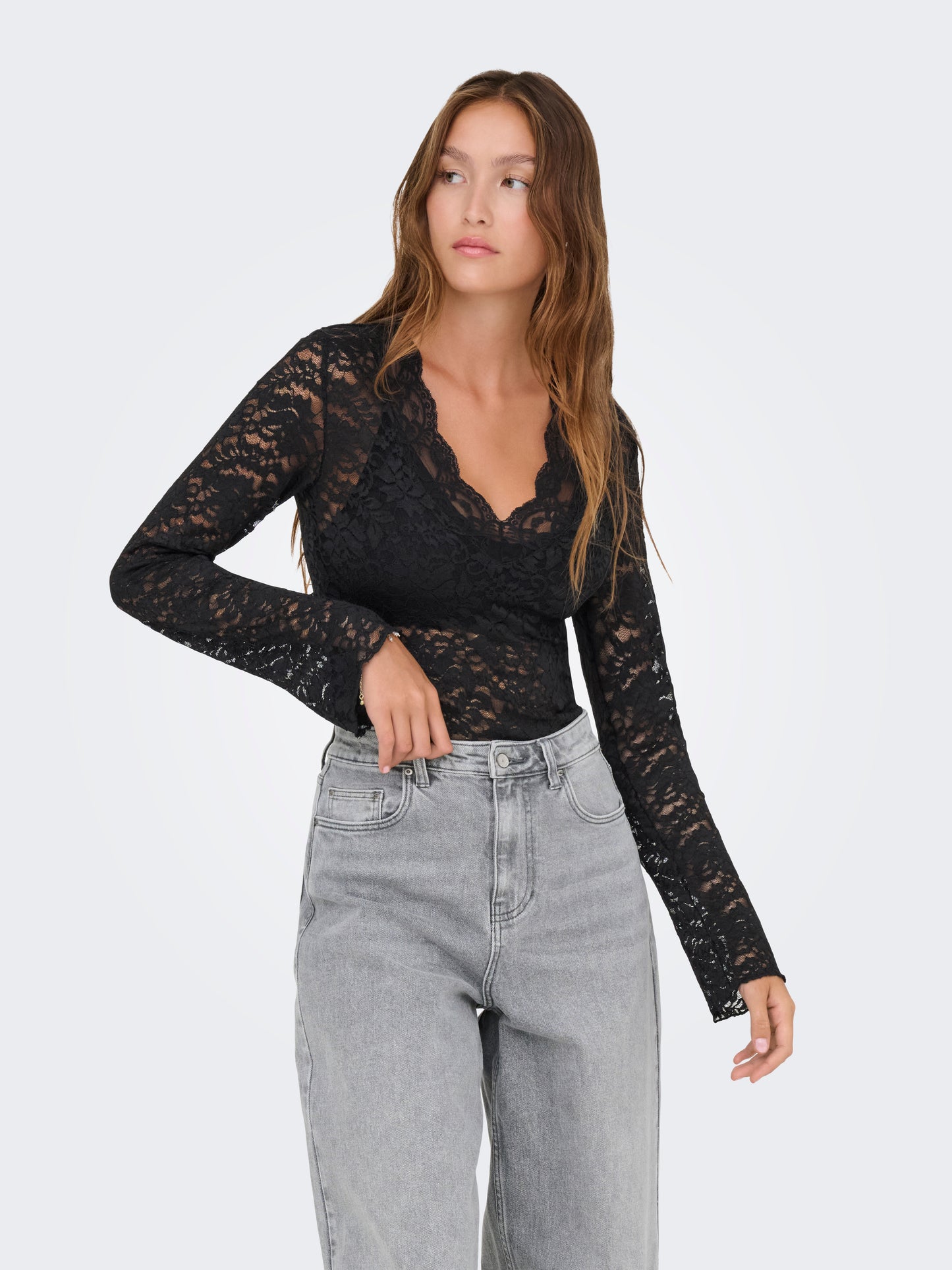 ONLNIKKA L/S LACE TOP JRS