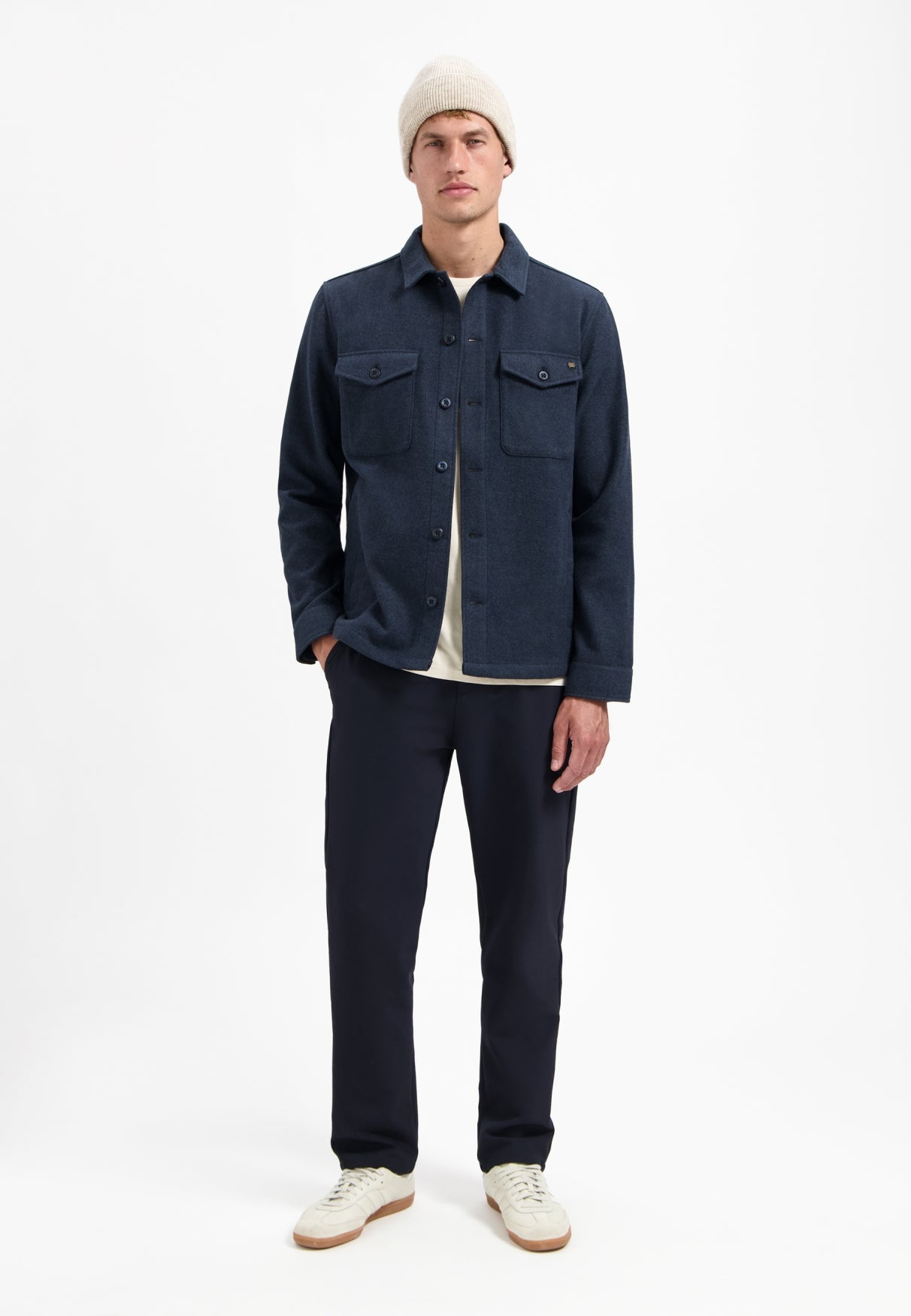 Overshirt Button Closure Melange