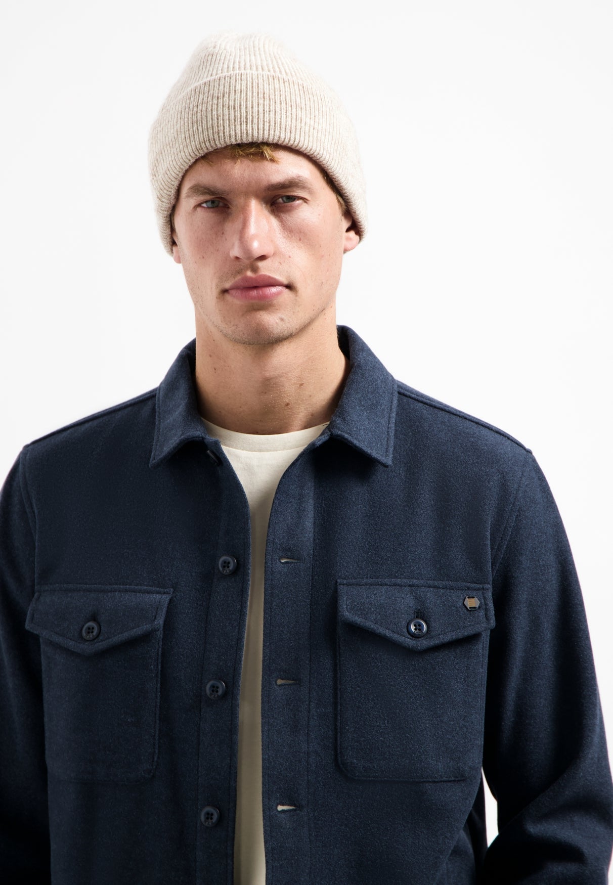 Overshirt Button Closure Melange