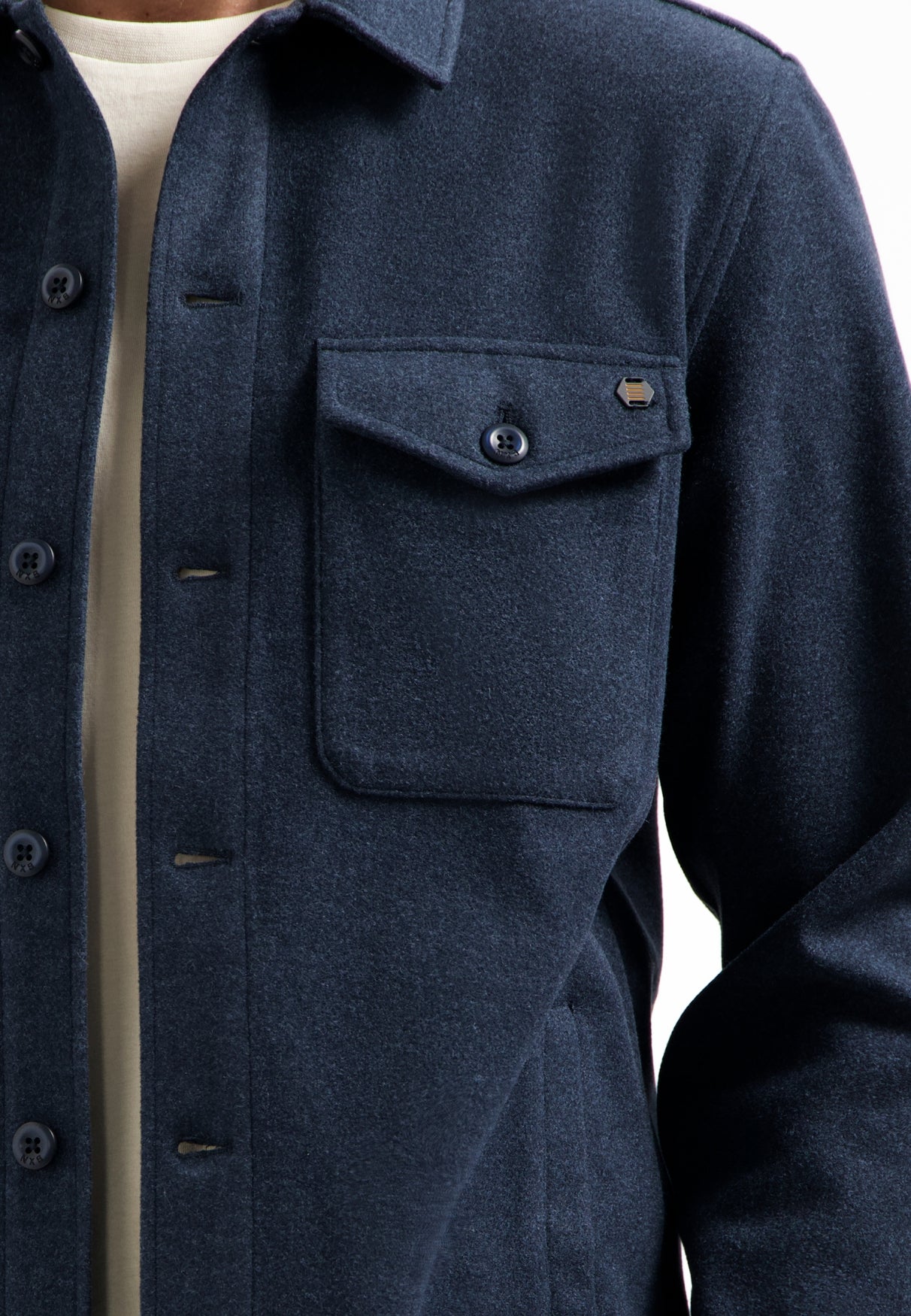 Overshirt Button Closure Melange