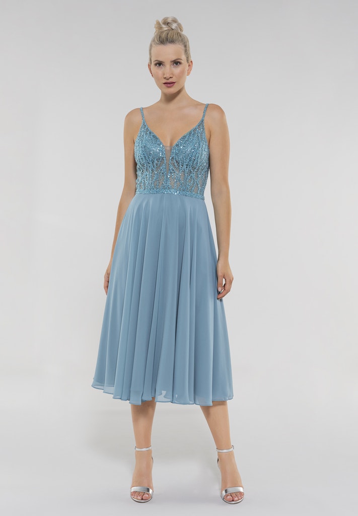 Cocktailkleid aus Materialmix