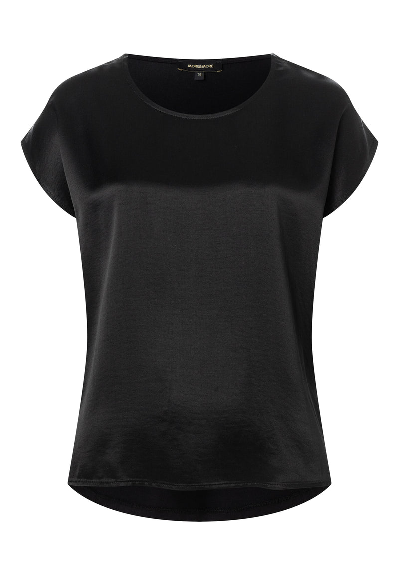 Shirt mit Satinfront schwarz
