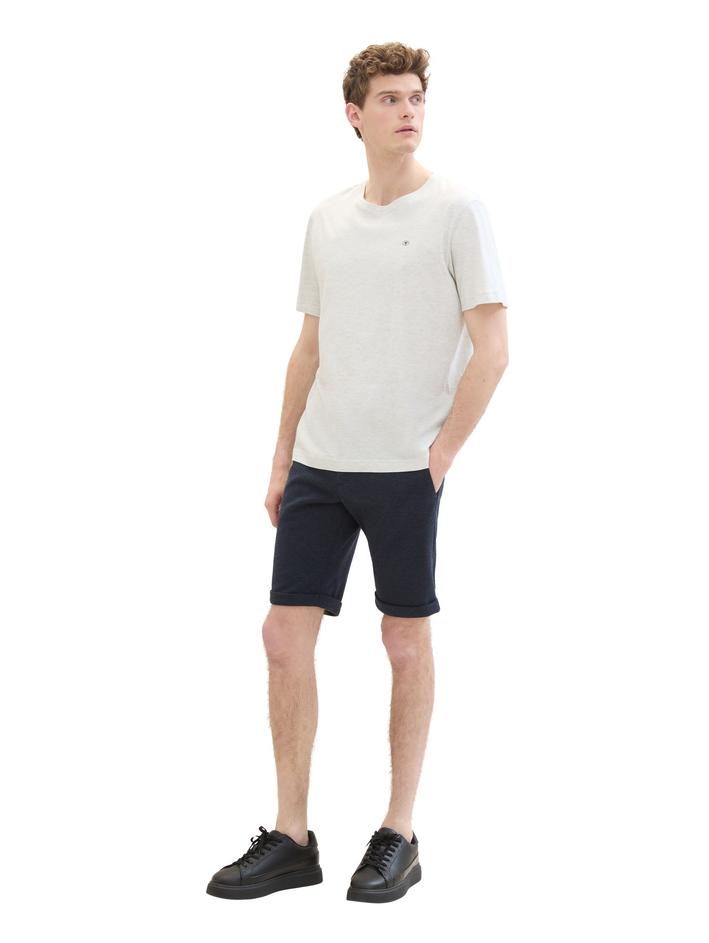 Slim Chino Shorts in Melange Optik