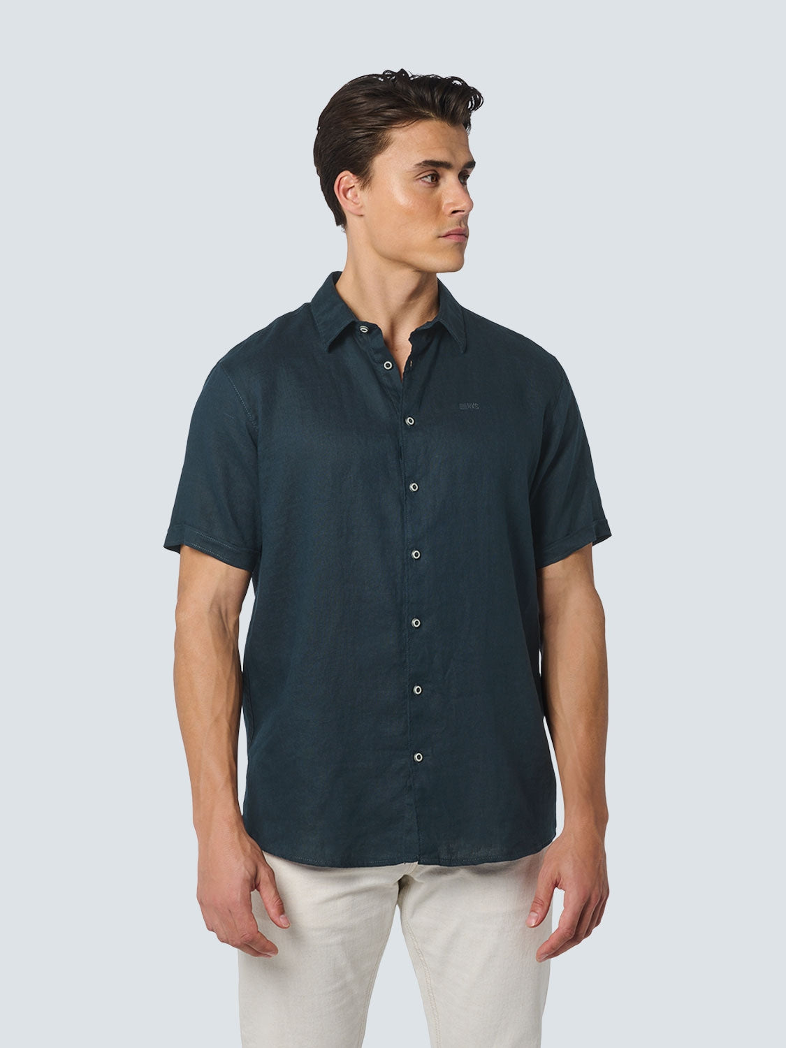 Shirt Short Sleeve Linen Solid