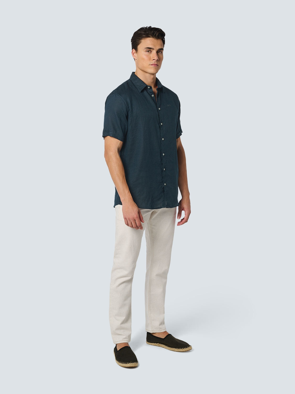 Shirt Short Sleeve Linen Solid