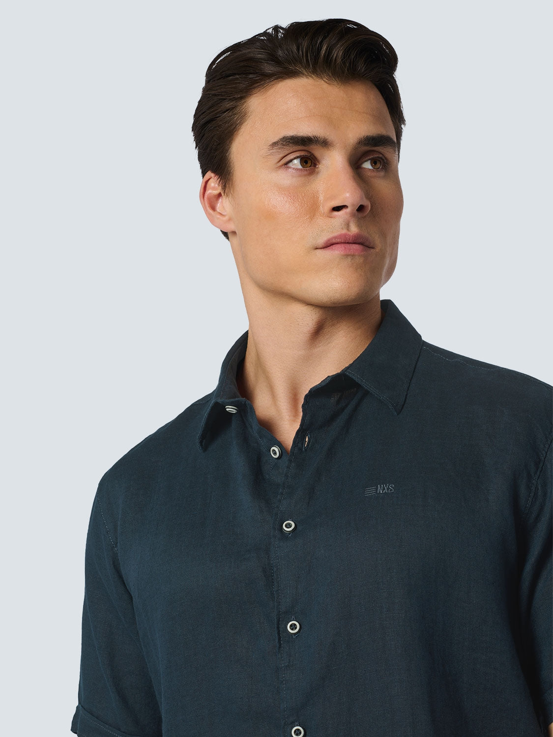 Shirt Short Sleeve Linen Solid