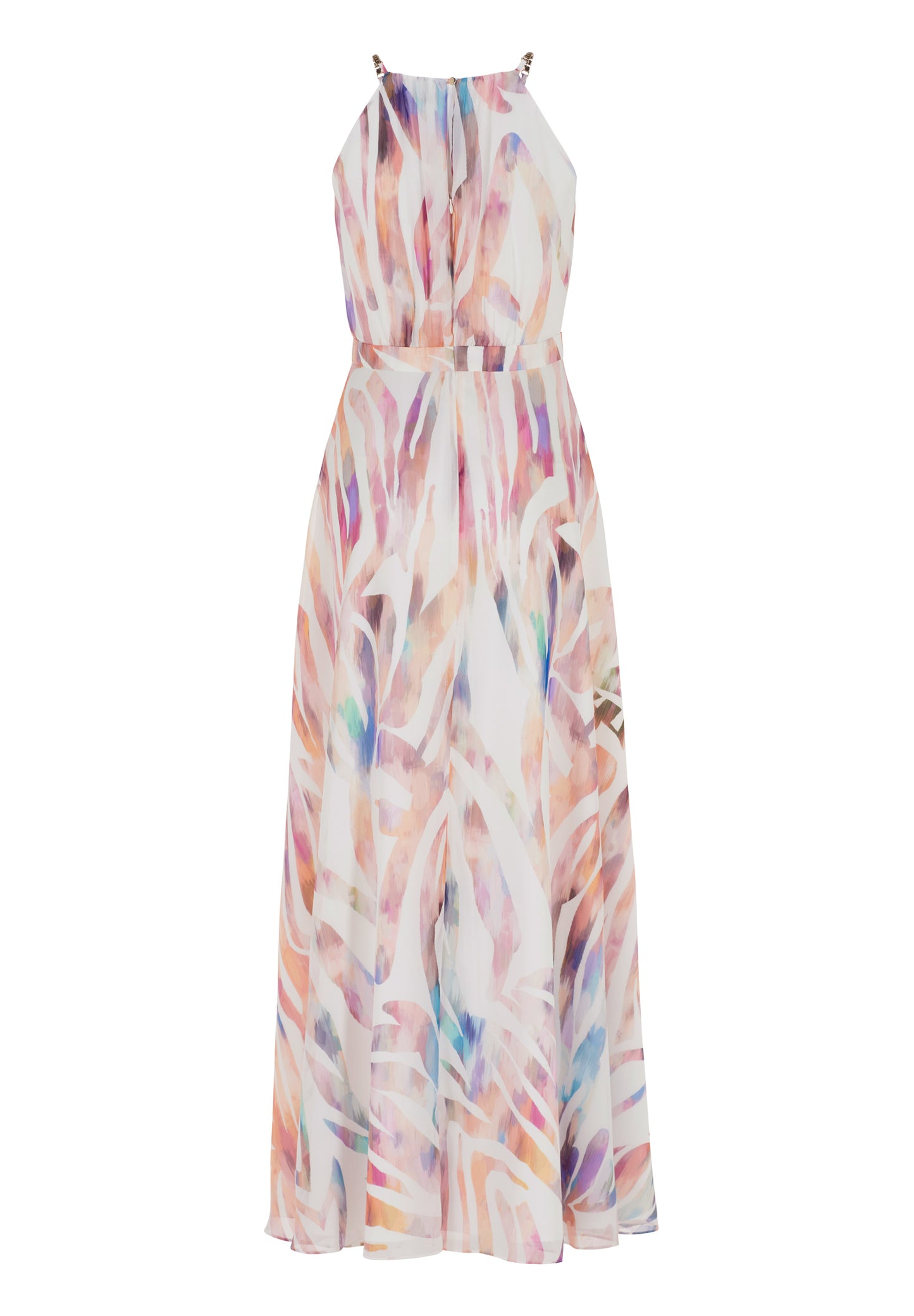 Abendkleid aus Crinkle Chiffon mit Animal Print