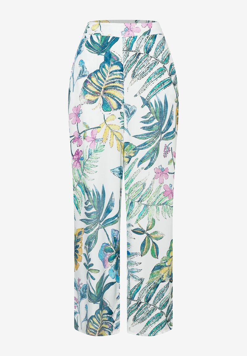 Satinhose Blätterprint Sommer-Kollektion