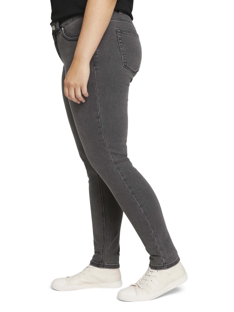 denim skinny dark used look, dark stone black denim