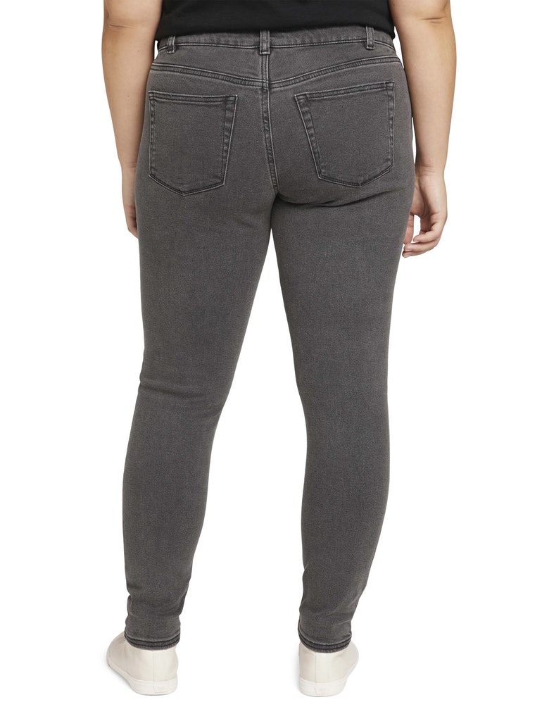denim skinny dark used look, dark stone black denim