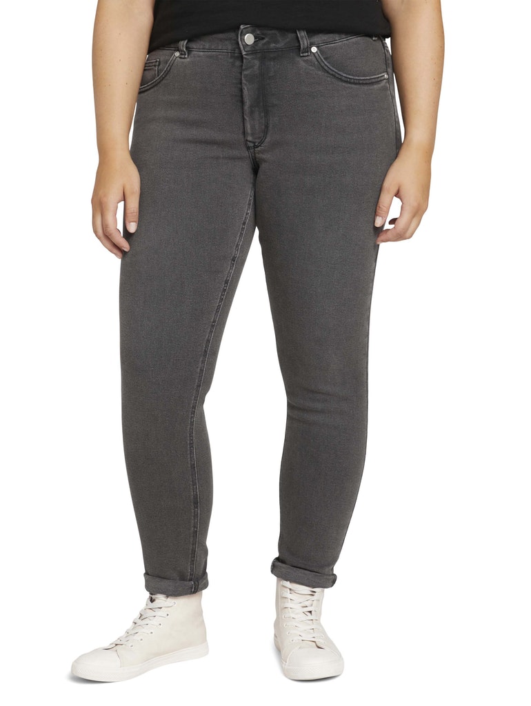 denim skinny dark used look, dark stone black denim