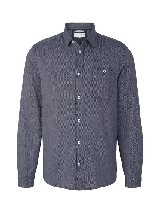 structured shirt, navy white structure