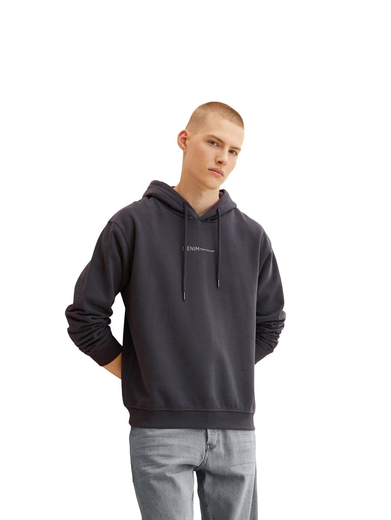 hoody with print, coal grey