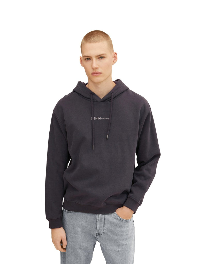 hoody with print, coal grey