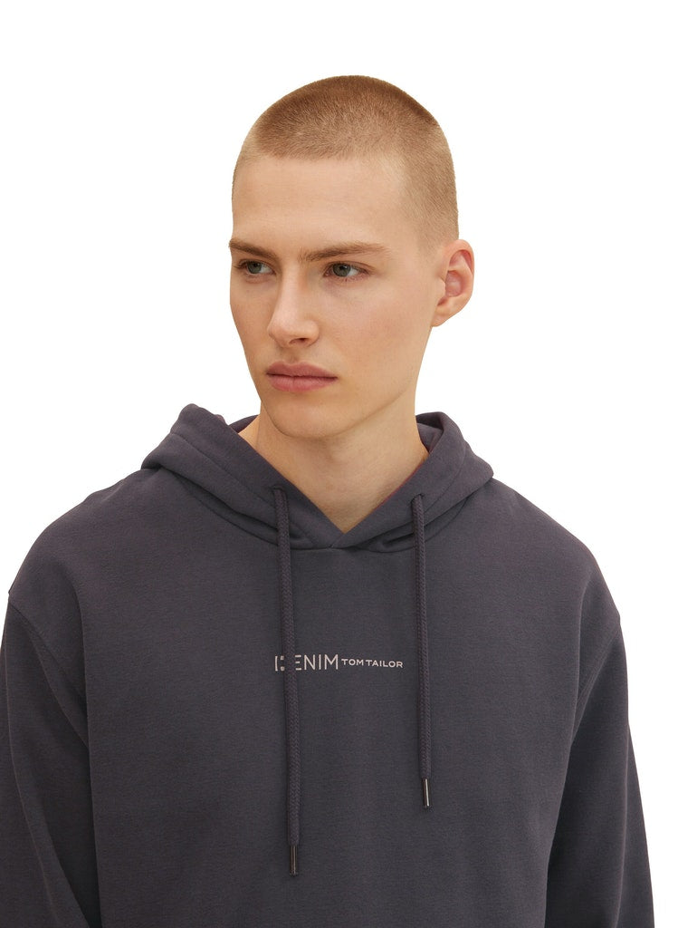 hoody with print, coal grey