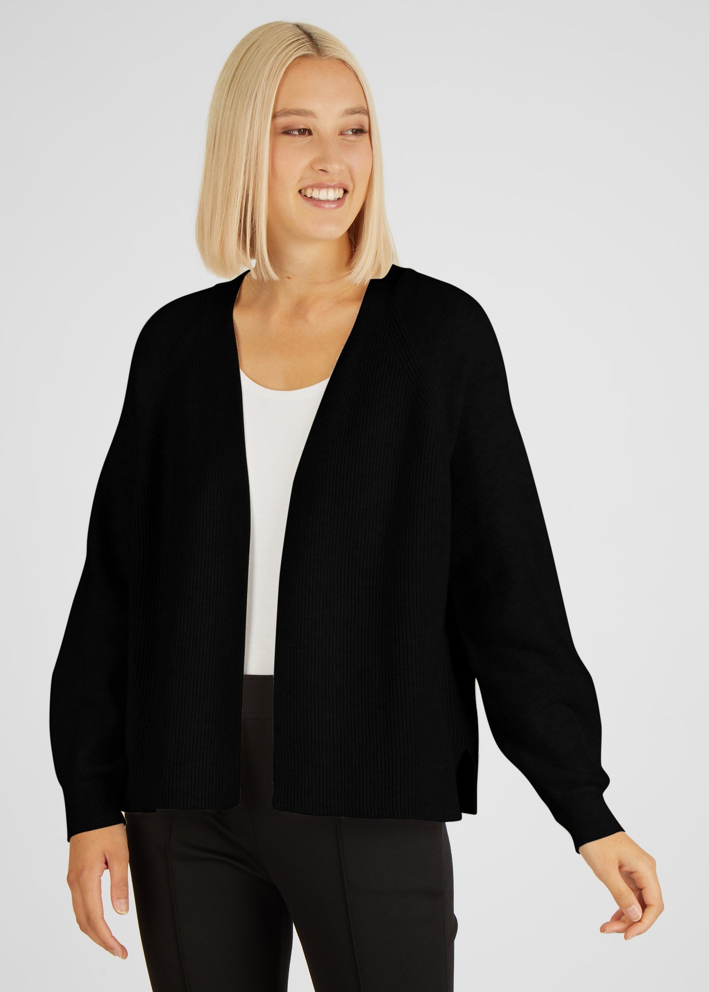 Strickjacke, Schwarz