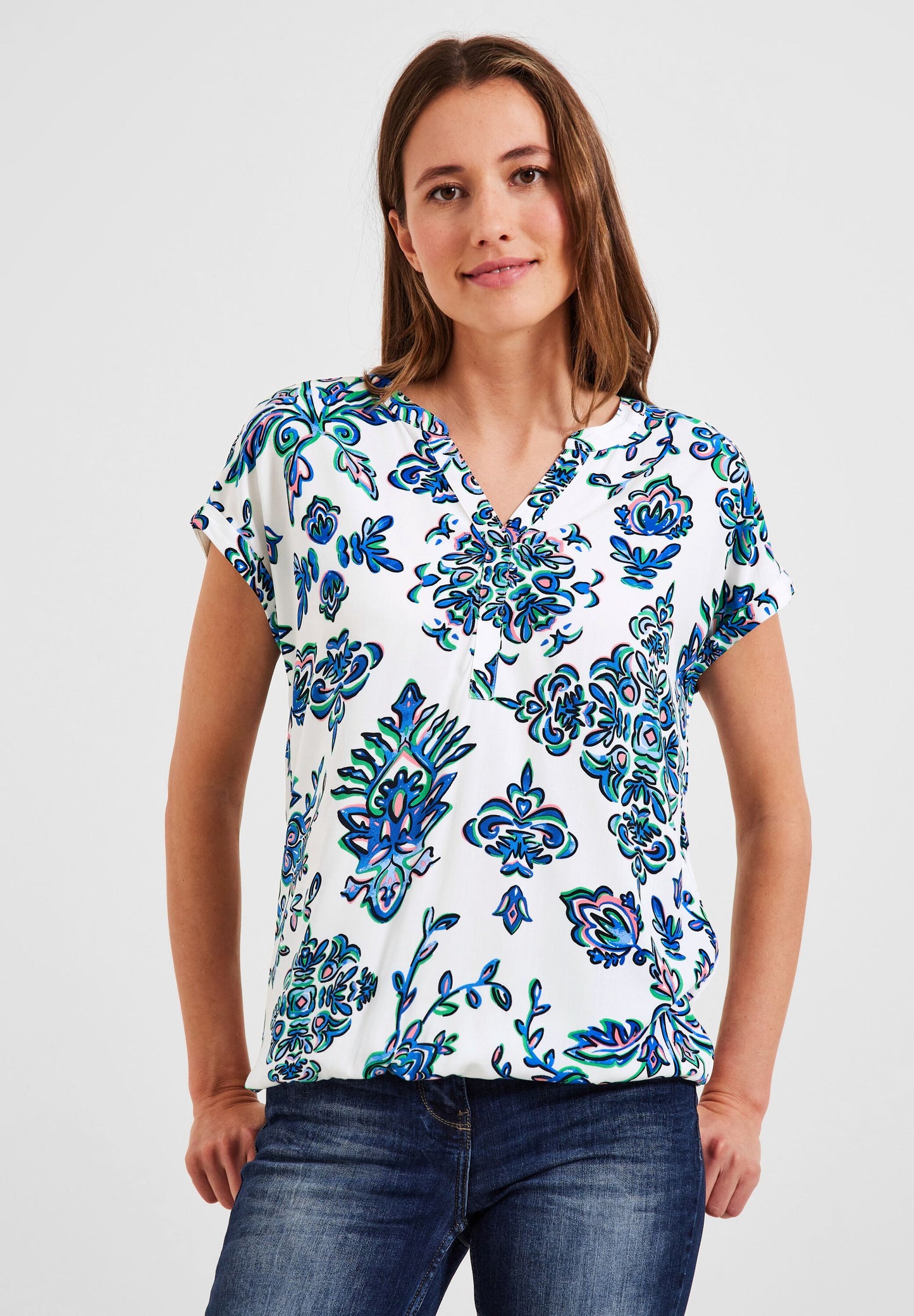 Ornament Print Bluse